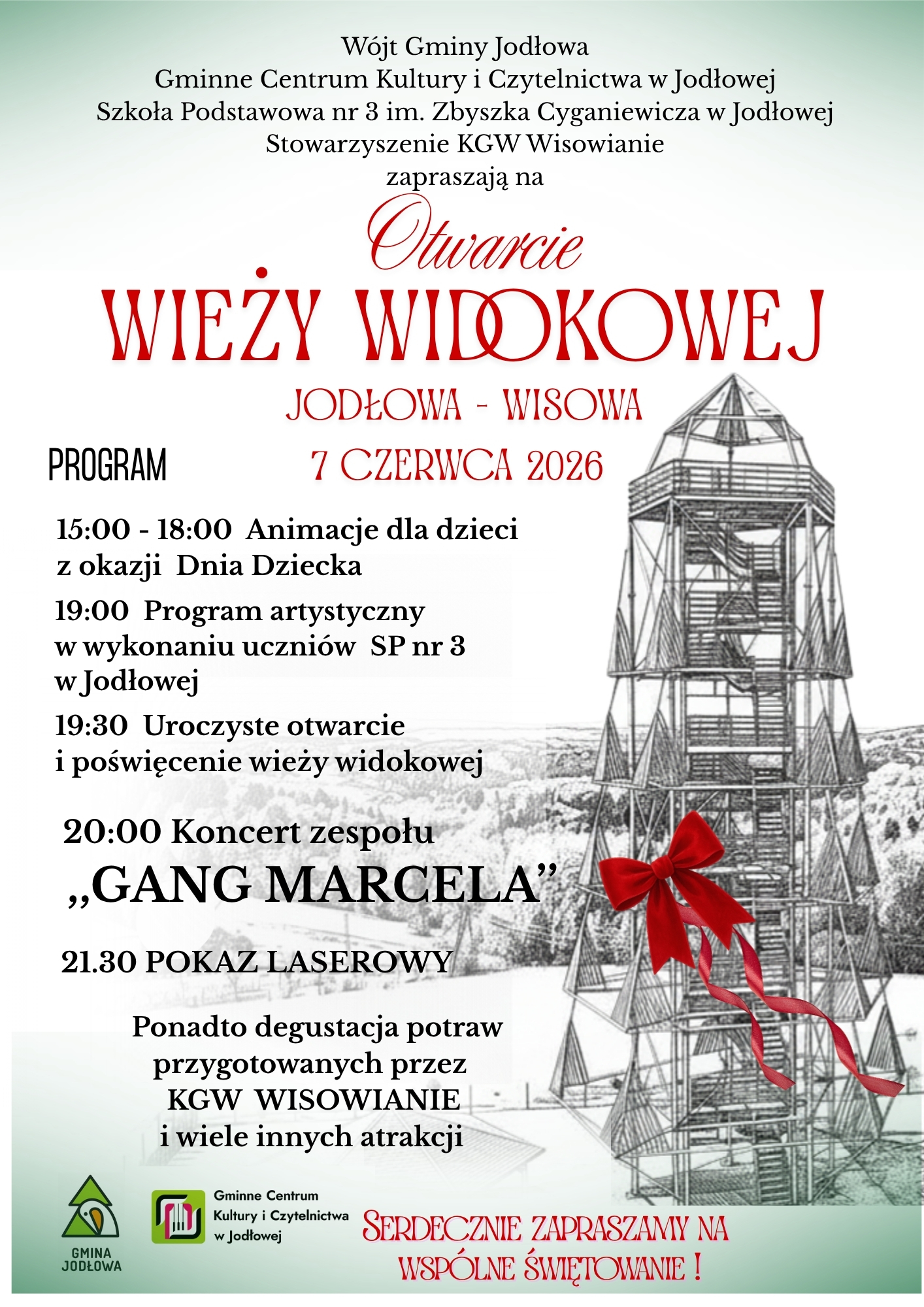 Zaproszenie na otwarcie wieży widokowej