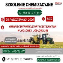 Zapraszamy na szkolenie  w zakresie STOSOWANIA ŚRODKÓW OCHRONY ROŚLIN (szkolenia chemizacyjne)